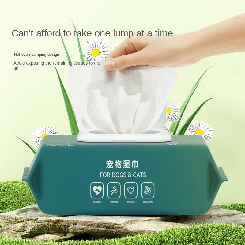 Fast Shipping：Pet Wet Wipes 80 Sheets Dog Cat Wet Tissues No Rinse Cleaning Eye Tear Stains Body Supplies Wet Tissues
