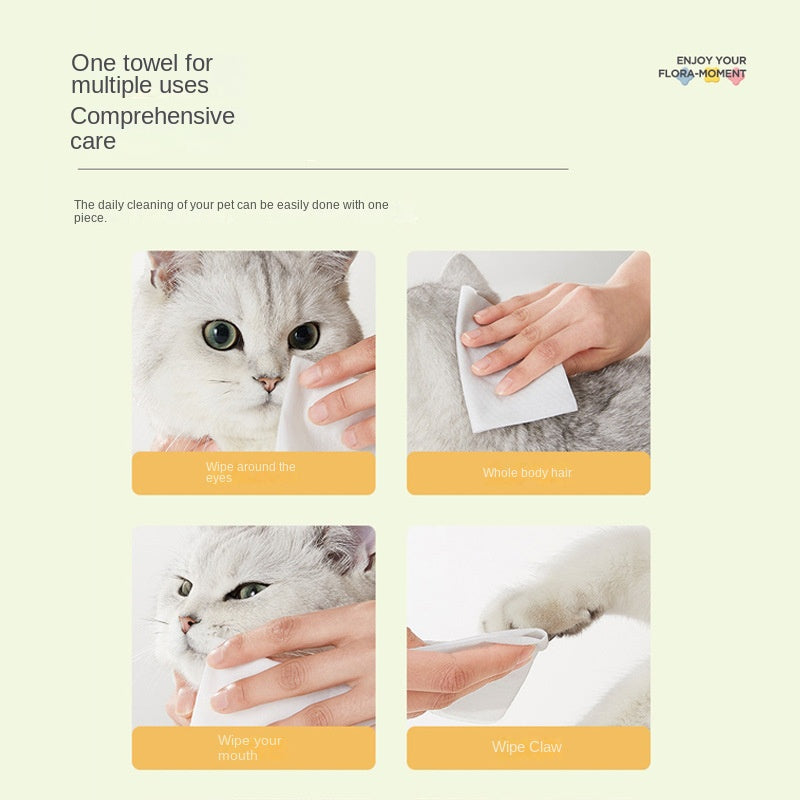 Fast Shipping：Pet Wet Wipes 80 Sheets Dog Cat Wet Tissues No Rinse Cleaning Eye Tear Stains Body Supplies Wet Tissues