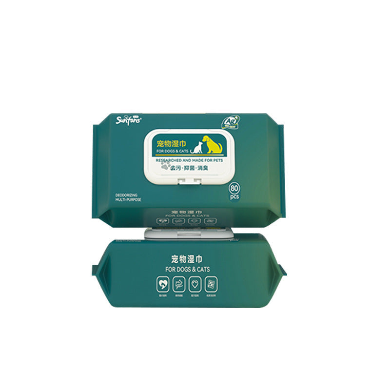 Fast Shipping：Pet Wet Wipes 80 Sheets Dog Cat Wet Tissues No Rinse Cleaning Eye Tear Stains Body Supplies Wet Tissues