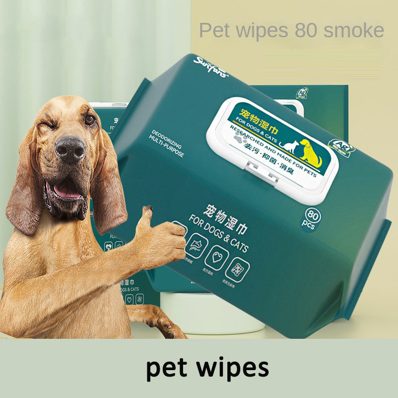 Fast Shipping：Pet Wet Wipes 80 Sheets Dog Cat Wet Tissues No Rinse Cleaning Eye Tear Stains Body Supplies Wet Tissues