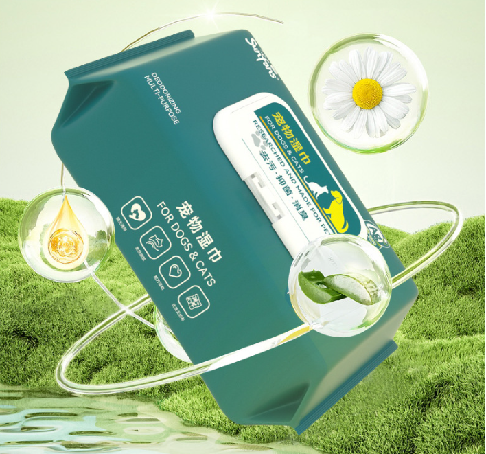 Fast Shipping：Pet Wet Wipes 80 Sheets Dog Cat Wet Tissues No Rinse Cleaning Eye Tear Stains Body Supplies Wet Tissues