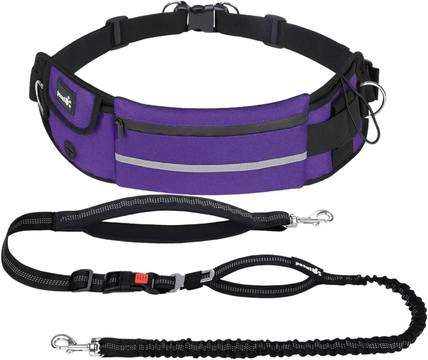 Fast Shipping：Hands Free Dog Leash Dual Bungee Adjustable Waist Belt Running Walking