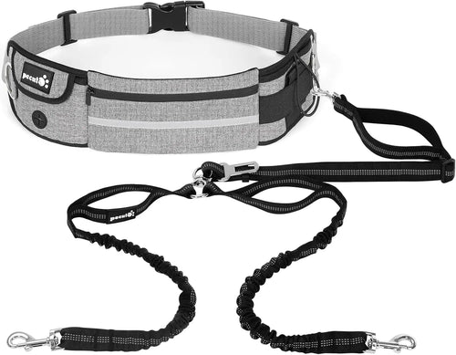 Fast Shipping：Hands Free Dog Leash Dual Bungee Adjustable Waist Belt Running Walking