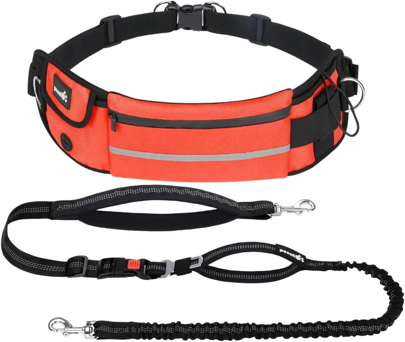 Fast Shipping：Hands Free Dog Leash Dual Bungee Adjustable Waist Belt Running Walking