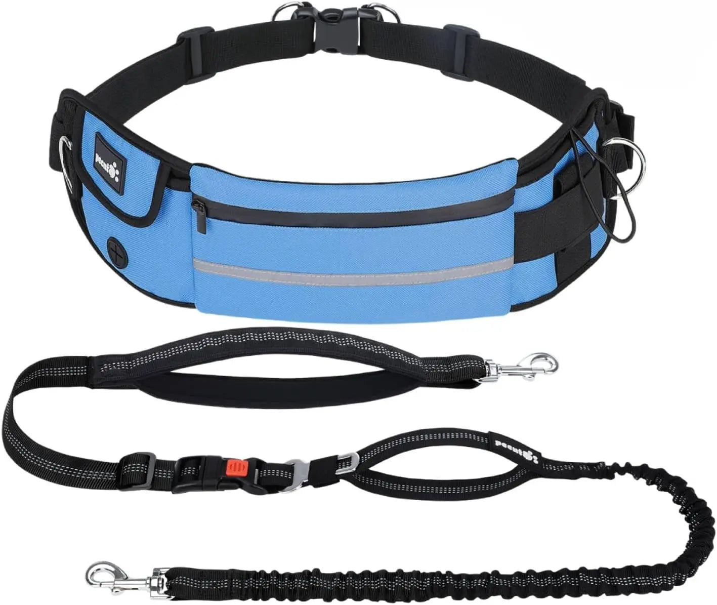 Fast Shipping：Hands Free Dog Leash Dual Bungee Adjustable Waist Belt Running Walking