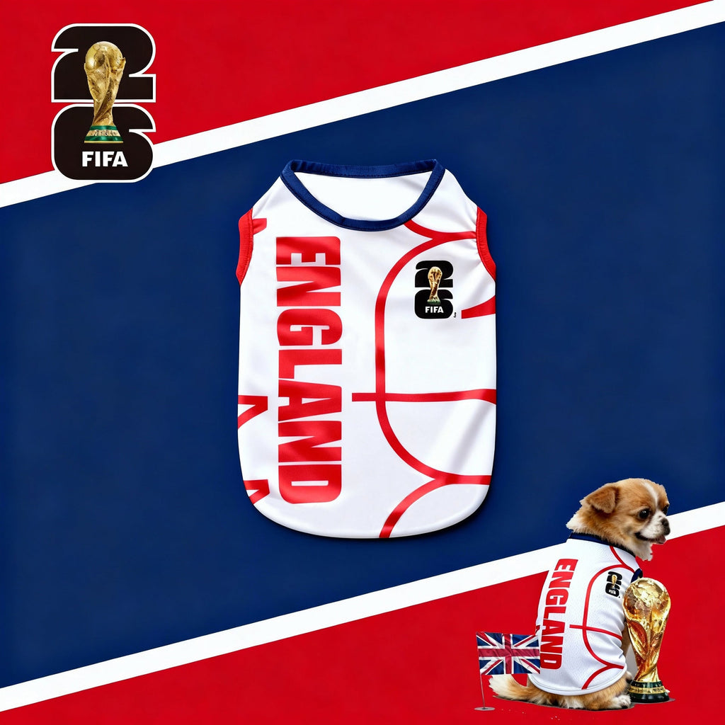 World Cup Soccer Pet Jersey - Breathable Mesh Summer T-Shirt for Small, Medium, Large Dogs & Cats | National Team Football Vest Apparel
