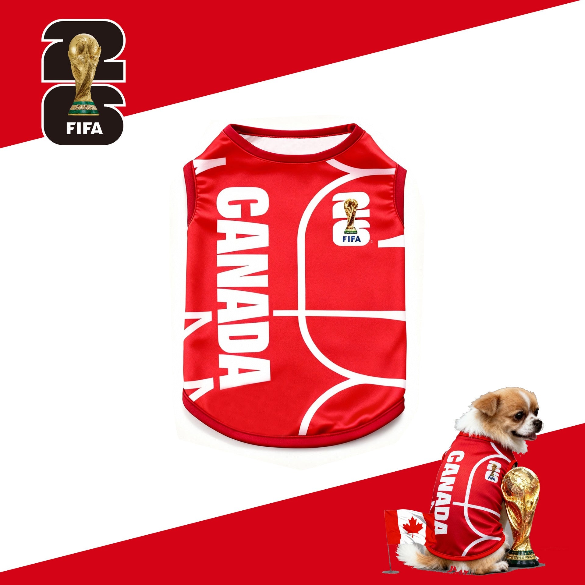 World Cup Soccer Pet Jersey - Breathable Mesh Summer T-Shirt for Small, Medium, Large Dogs & Cats | National Team Football Vest Apparel