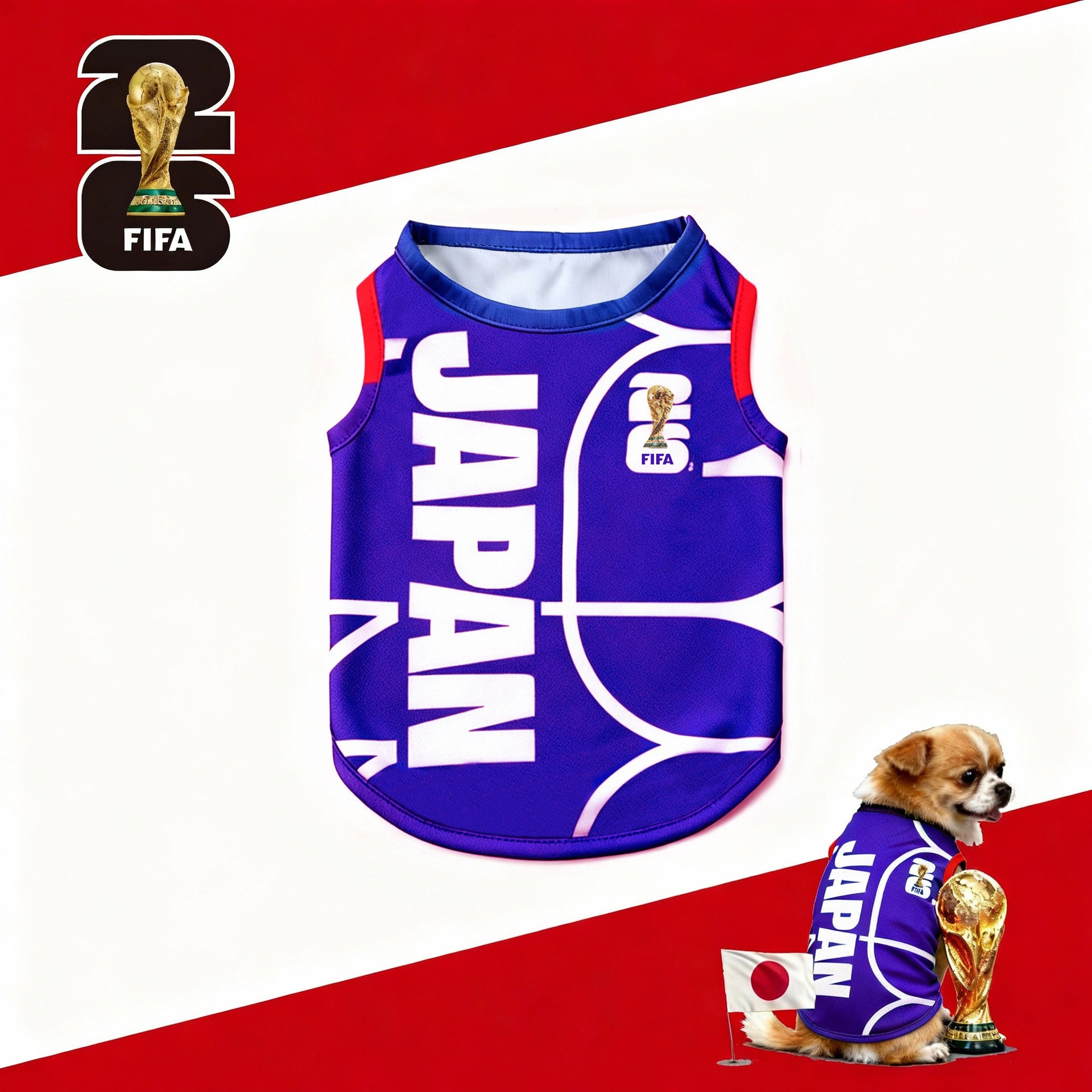 World Cup Soccer Pet Jersey - Breathable Mesh Summer T-Shirt for Small, Medium, Large Dogs & Cats | National Team Football Vest Apparel