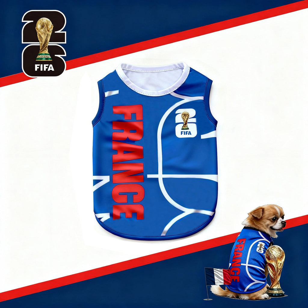 World Cup Soccer Pet Jersey - Breathable Mesh Summer T-Shirt for Small, Medium, Large Dogs & Cats | National Team Football Vest Apparel
