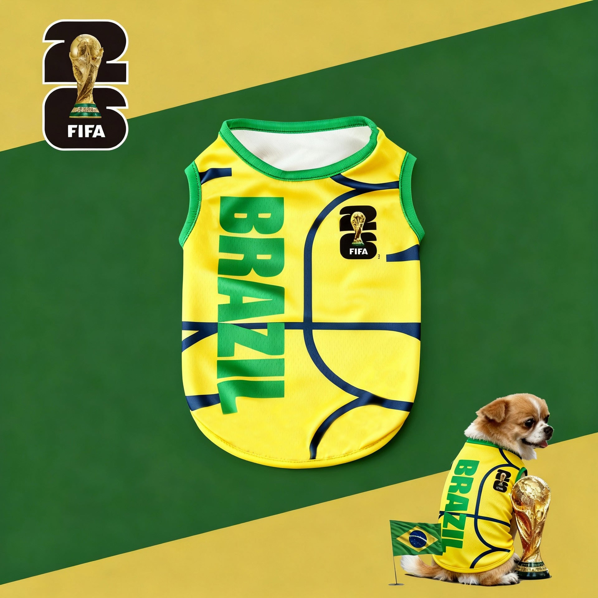World Cup Soccer Pet Jersey - Breathable Mesh Summer T-Shirt for Small, Medium, Large Dogs & Cats | National Team Football Vest Apparel