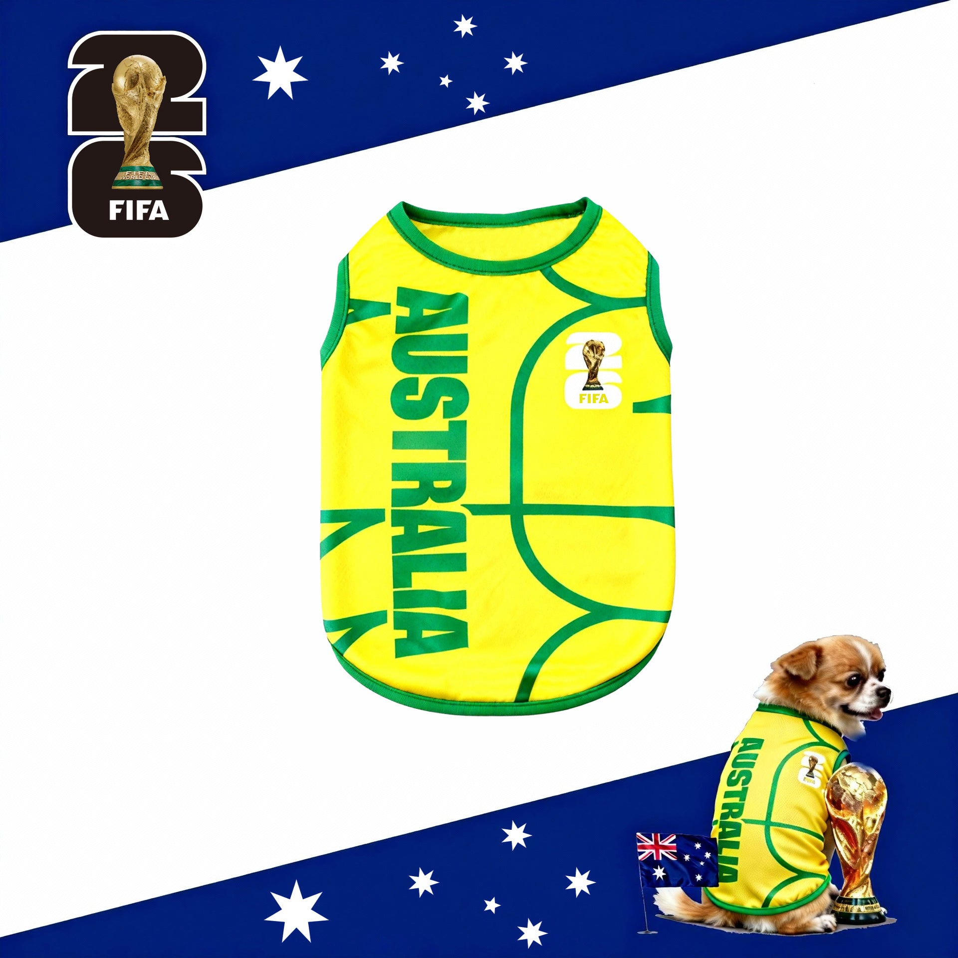 World Cup Soccer Pet Jersey - Breathable Mesh Summer T-Shirt for Small, Medium, Large Dogs & Cats | National Team Football Vest Apparel