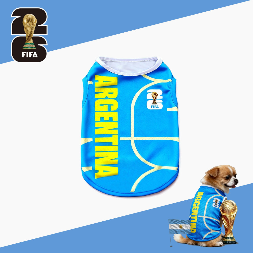 World Cup Soccer Pet Jersey - Breathable Mesh Summer T-Shirt for Small, Medium, Large Dogs & Cats | National Team Football Vest Apparel