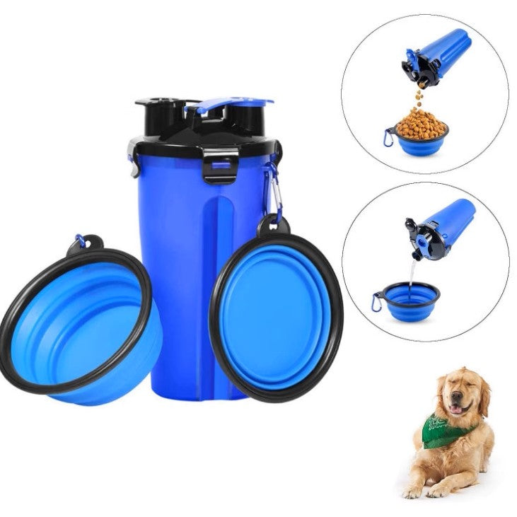 Portable Pet Travel Water and Food Bottle with Extra Bowl by Milou & Lumi