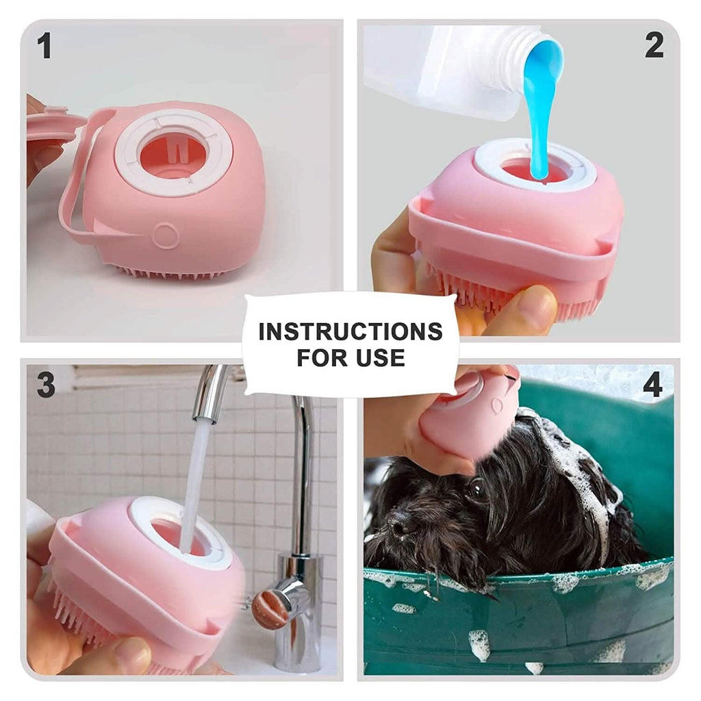 Fast Shipping：Pet Bath Brush Dog Scrubber
