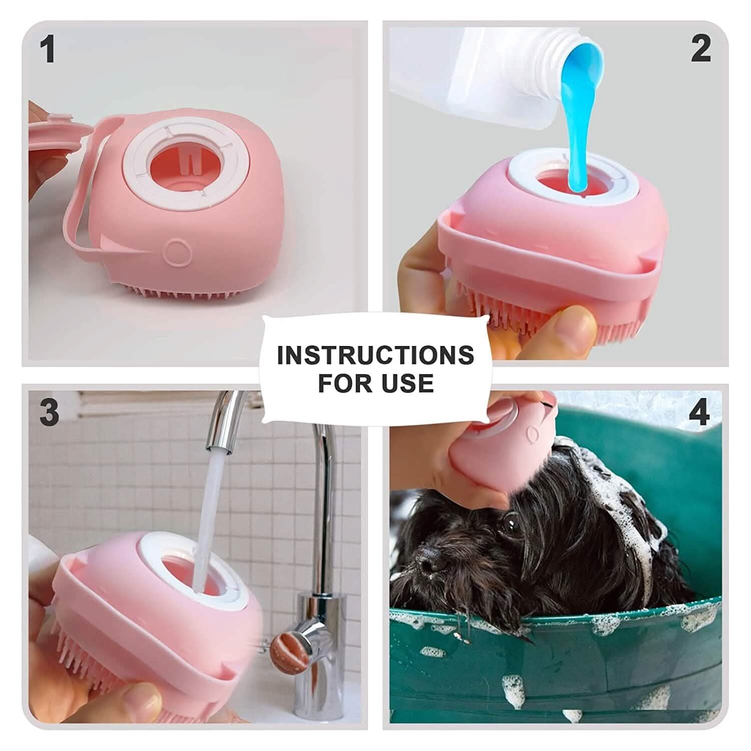 Fast Shipping：Pet Bath Brush Dog Scrubber