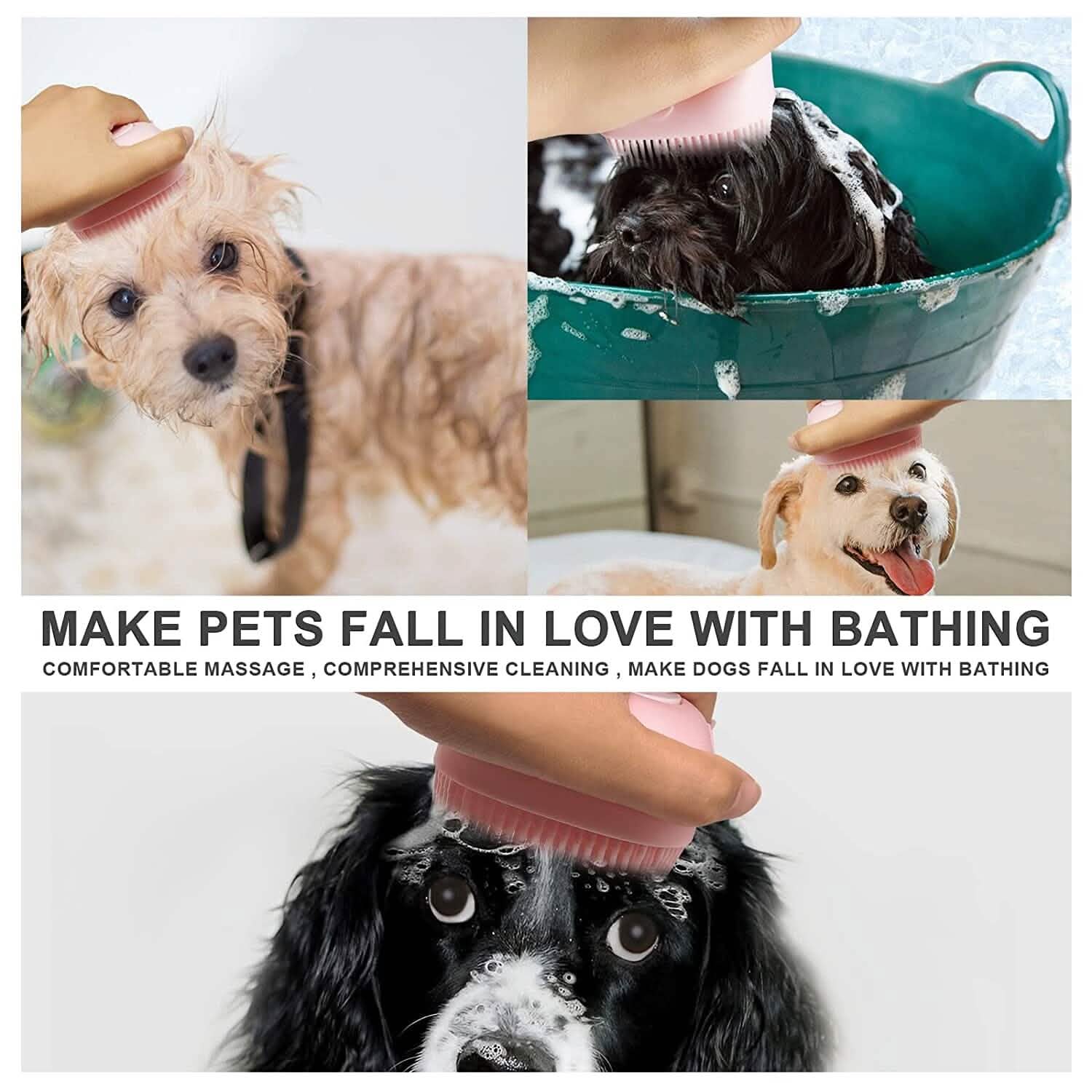 Fast Shipping：Pet Bath Brush Dog Scrubber